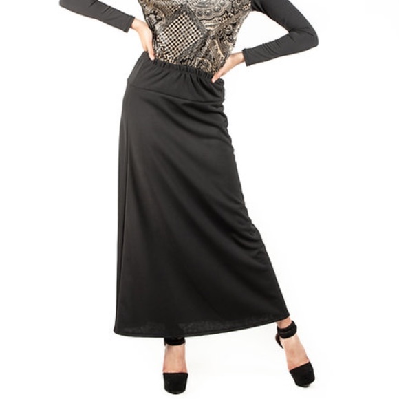 DEVORAH'S SECRET Modest Skirt Maxi Basic Black - Picture 6 of 6
